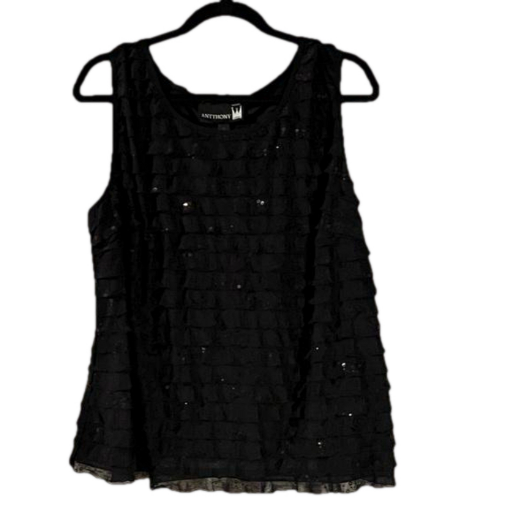 Anthony Black Decorative Tank top Size 2X